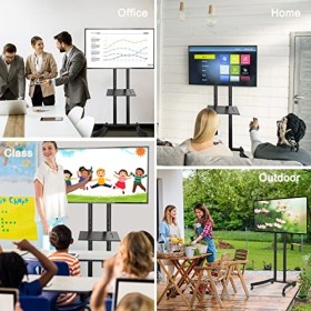 ABCCANOPY Meuble TV avec roulettes et étagère réglable pour écran plat LED LCD OLED 32–65 pouces Tv Stand D960b