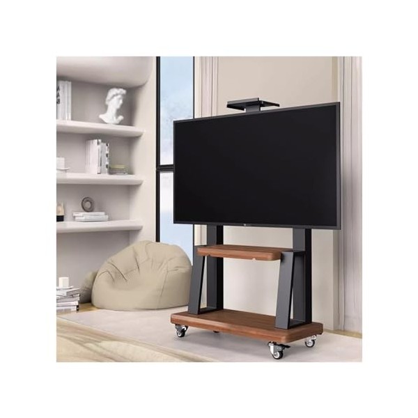 Support TV Roulant Mobile pour 32 40 45 50 55 65 75 Pouces, Support Universel avec roulettes, Chambre À Coucher Salon Chariot