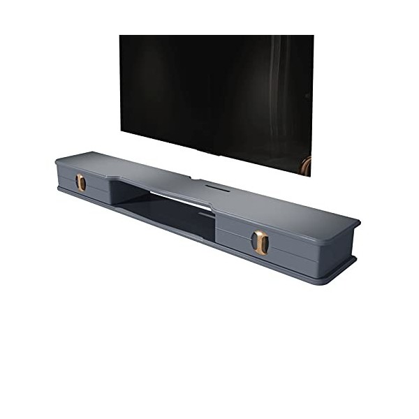 Meuble TV flottant avec 2 portes, centre de divertissement mural pour console multimédia, étagère pour décodeur, étagère vidé