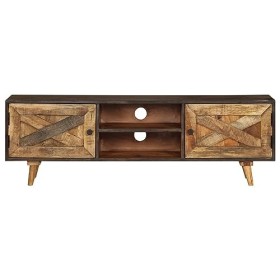Gecheer Meuble TV Bois de manguier Massif 140 x 30 x 45 cm Banc TV, Support de Télévision pour Salon, Chambre Meubles de Mais