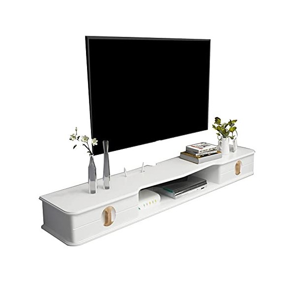 Meuble TV flottant pour meuble TV 110/130 cm Blanc Taille : 110 cm