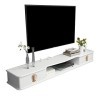 Meuble TV flottant pour meuble TV 110/130 cm Blanc Taille : 110 cm
