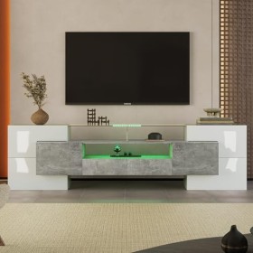 kubeier Meuble TV, Meuble TV, Meuble Bas pour télévision, Meuble TV, Meuble TV, 200 x 30 x 60,7 cm, Table TV, Six Portes, Deu