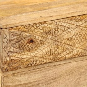 CARESHINE [Meuble TV en Bois Massif] - Meubles en Bois - Meuble TV 110x40 cm - Console multimédia Rustique Brun