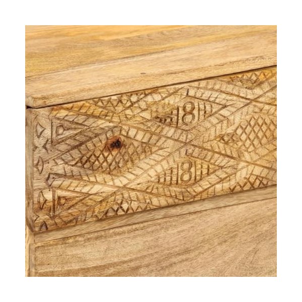 CARESHINE [Meuble TV en Bois Massif] - Meubles en Bois - Meuble TV 110x40 cm - Console multimédia Rustique Brun