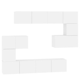 Toshilian Meuble TV Suspendu, Banc TV Flottant Meuble de Rangement Meuble TV Mural Blanc Bois dingénierie