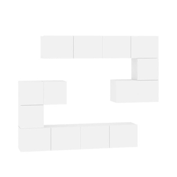 Toshilian Meuble TV Suspendu, Banc TV Flottant Meuble de Rangement Meuble TV Mural Blanc Bois dingénierie