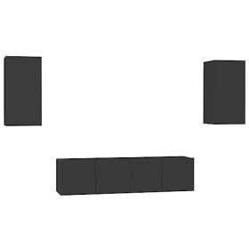 KEAAN Home Hardware Businese Meuble TV 4 pièces en bois Noir