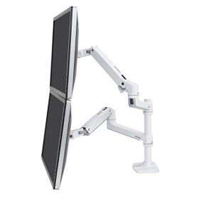 Ergotron LX Dual Stacking Arm - Kit de Montage Fixation par Pince pour Bureau, Poteau, 2 Bras articulés, 2 Supports dextens