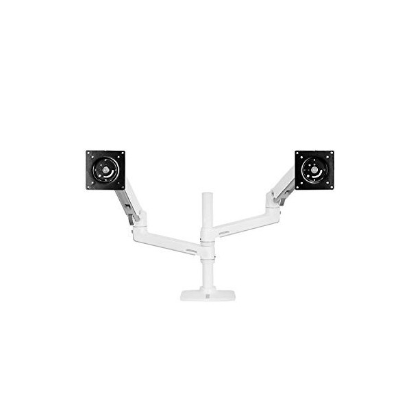 Ergotron LX Dual Stacking Arm - Kit de Montage Fixation par Pince pour Bureau, Poteau, 2 Bras articulés, 2 Supports dextens