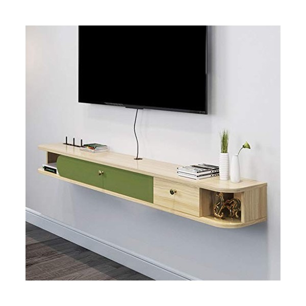 Étagère TV Flottante Support Mural Salon Centre de Divertissement Support multimédia Support Mural pour téléviseur Console mu