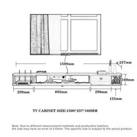 Étagère TV Flottante Support Mural Salon Centre de Divertissement Support multimédia Support Mural pour téléviseur Console mu