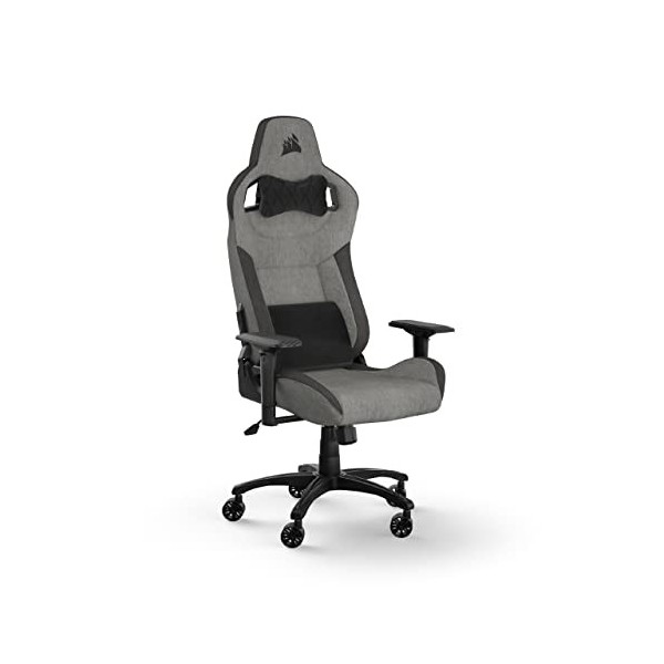 Corsair T3 RUSH Fabric 2023 Fauteuil Gaming – Inspiré des Sports Automobiles – Revêtement en Tissu Doux – Coussin Détachabl