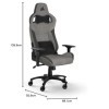 Corsair T3 RUSH Fabric 2023 Fauteuil Gaming – Inspiré des Sports Automobiles – Revêtement en Tissu Doux – Coussin Détachabl