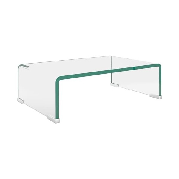 JUNZAI Meuble TV/pour Moniteur 40 x 25 x 11 cm Verre Transparent,Meuble TV,Meuble TV Moderne,Meuble de Salon