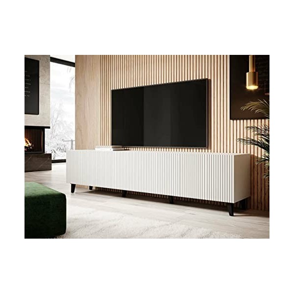 Meuble TV 200x53x40 cm Blanc Palace Meuble Hi-FI Luxueux sideboeard Commode sur Pied
