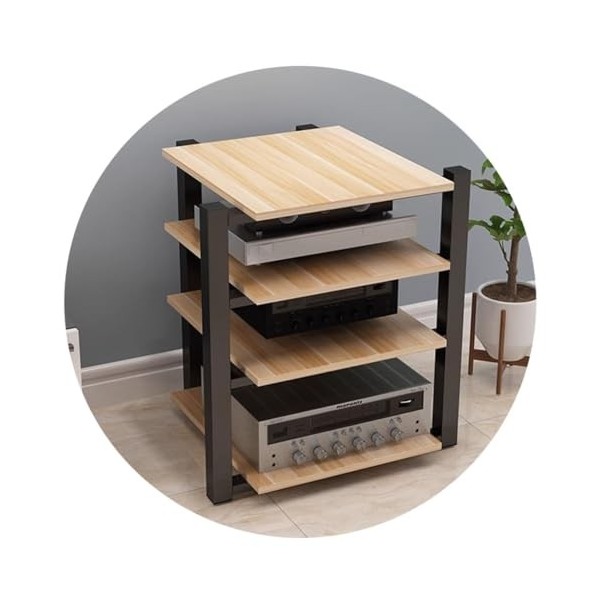 Support TV HiFi Rack AV À 2/3/4 Niveaux Étagères Multifonctions en MDF pour Ampli AV, Trépied De Plateau De Haut-Parleur Prof