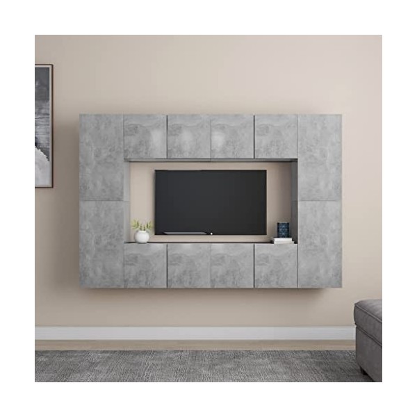 VEEKI Meuble TV, Meuble TV Suspendu, Meuble, Meuble TV avec Rangement，Meuble Industriel, Convient pour Salon ou Chambre, Ense