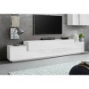 Dmora Meuble Nico, Buffet Bas de Salon, Base TV 100% fabriqué en Italie, 240 x 45 x 52 cm, Blanc Brillant, Bois dingénierie