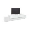 Dmora Meuble Nico, Buffet Bas de Salon, Base TV 100% fabriqué en Italie, 240 x 45 x 52 cm, Blanc Brillant, Bois dingénierie