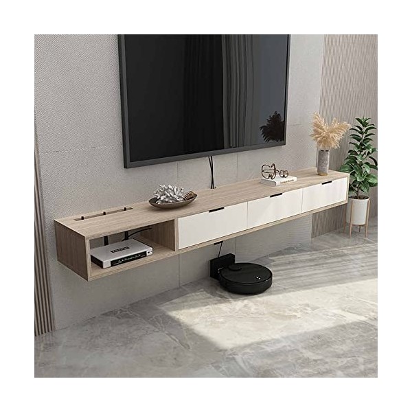 StrOux Meuble TV Flottant Meuble TV Flottant, Meuble TV Console de Divertissement Moderne Étagère Flottante Meuble TV Étagère