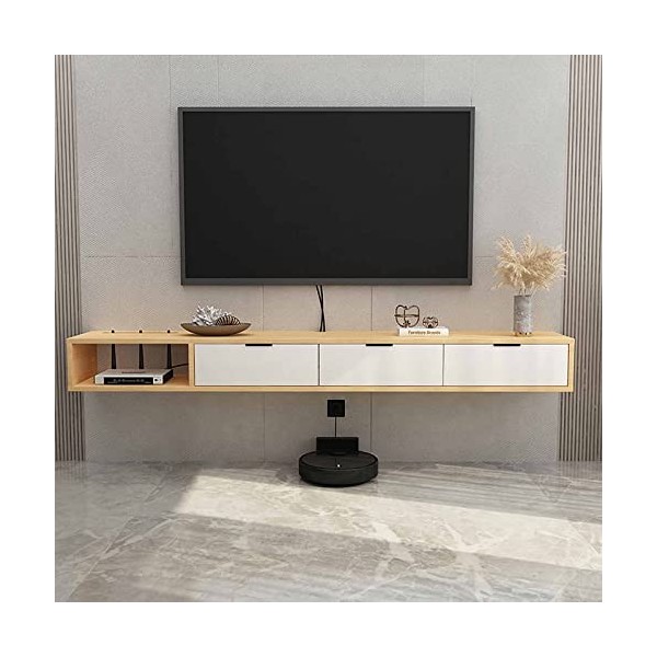 StrOux Meuble TV Flottant Meuble TV Flottant, Meuble TV Console de Divertissement Moderne Étagère Flottante Meuble TV Étagère