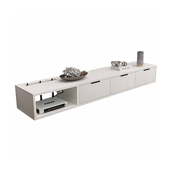 StrOux Meuble TV Flottant Meuble TV Flottant, Meuble TV Console de Divertissement Moderne Étagère Flottante Meuble TV Étagère