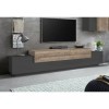 Dmora Meuble Nico, Buffet Bas de Salon, Base TV 100% fabriqué en Italie, 240 x 45 x 52 cm, Anthracite et érable, Bois dingén