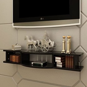 ROLTIN Meuble TV Flottant, Meuble TV de Rangement Ouvert, Étagère Murale pour décodeur, Économiser de lespace, Appliquer au 