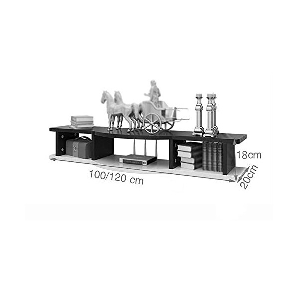 ROLTIN Meuble TV Flottant, Meuble TV de Rangement Ouvert, Étagère Murale pour décodeur, Économiser de lespace, Appliquer au 