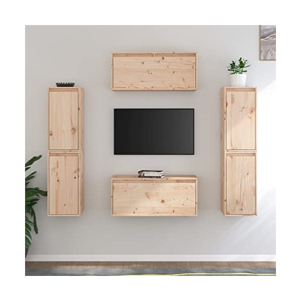 VEEKI Meuble TV, Meuble TV Suspendu, Meuble TV Industriel, Meuble TV Bois, Meuble Chambre, Convient pour Salon ou Chambre, Me