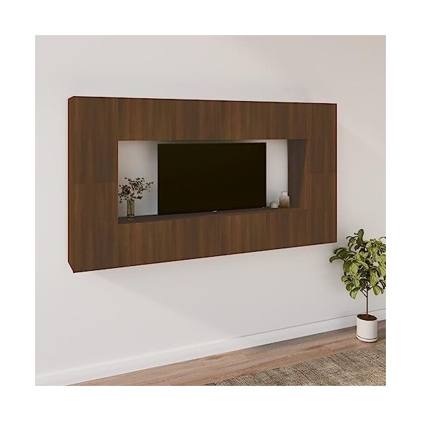 ARKEM Ensemble de Meubles TV 8 pcs Chêne Marron Bois dingénierie,Meuble TV Longueur,Meuble Bas Salon,Meubles De Salon TV
