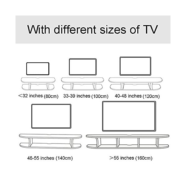StrOux Meuble TV Flottant Meuble Meuble TV Meuble TV Unités Murales pour Salon Console TV Meuble TV Meuble Mural Convient pou