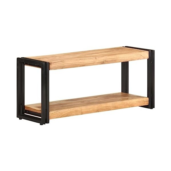 Meuble TV en bois dacacia massif 90 x 30 x 40 cm