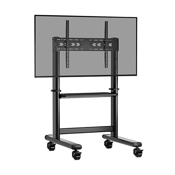 RFIVER Meuble TV sur roulettes pour 50 55 60 65 70 75 80 83 85 86 Pouces LCD LED OLED Écran Plat Plasma TV, Support TV Mobile