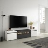 Skraut Home | Meuble TV | Banc Télé | Grand Espace de Rangement | 200x45x35cm | pour Les TV jusquà 80" | Cheminée électrique