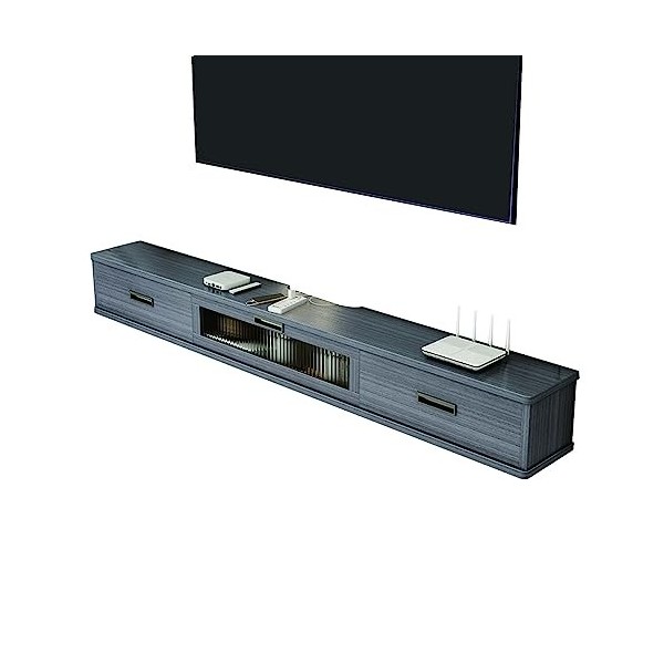 FPIGSHS Console Multimédia Murale, Étagère Flottante Meuble De TV 120/140/160cm, Étagère Audio Vidéo, Étagère pour Décodeur T