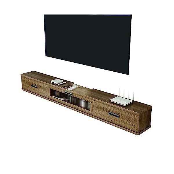 FPIGSHS Console Multimédia Murale, Étagère Flottante Meuble De TV 120/140/160cm, Étagère Audio Vidéo, Étagère pour Décodeur T