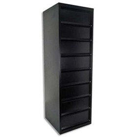 Meuble à clapets 8 cases en métal noir - Dimensions : L40 x H126 x P40 cm
