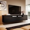 Petits-meubles Meuble TV Mural 3 Portes 200 cm Keen Noir