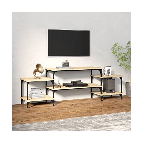 VEEKI Meuble TV, Meuble TV Suspendu, Meuble TV Industriel, Meuble TV Bois, Meuble Chambre, Convient pour Salon ou Chambre, Ch