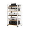 Support Audio Support For Lecteur Multimédia Avec 5 Étagères Support De Rangement Ouvert Avec Étagère En Bois Réglable En Hau