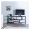 Tousmesmeubles Meuble TV GM métal Noir - Urban - L 90 x l 28 x H 70 cm - Neuf