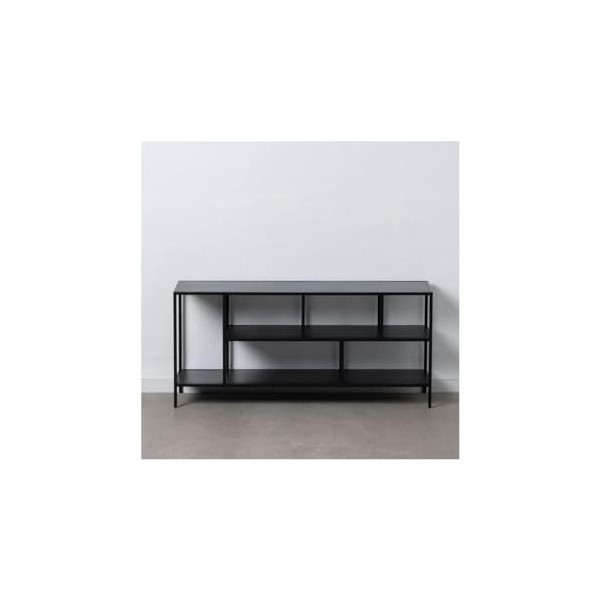 Tousmesmeubles Meuble TV GM métal Noir - Urban - L 90 x l 28 x H 70 cm - Neuf