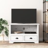 Suuim Meuble TV en Bois avec 2 tiroirs et Une étagère Ouverte, Charmante Console TV de Style français, Meuble multimédia pour