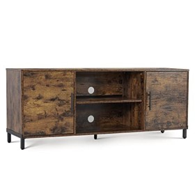 Novilla Meuble TV lndustriel,Banc TV pour Téléviseur jusquà 65 Pouces,avec Armoires, Tiroirs et Étagères,pour Salon, Chambre