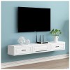 Meuble TV Moderne, Console TV Flottante avec 2 tiroirs et étagère de Rangement multimédia, Meuble TV Meuble TV pour Salon, Su