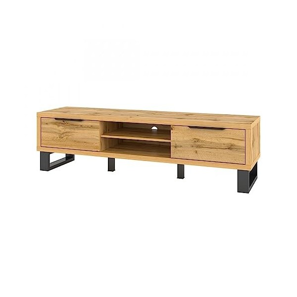 PRICE FACTORY just for you Meuble TV XL 180cm Collection Milo. Coloris chêne. Style Design.