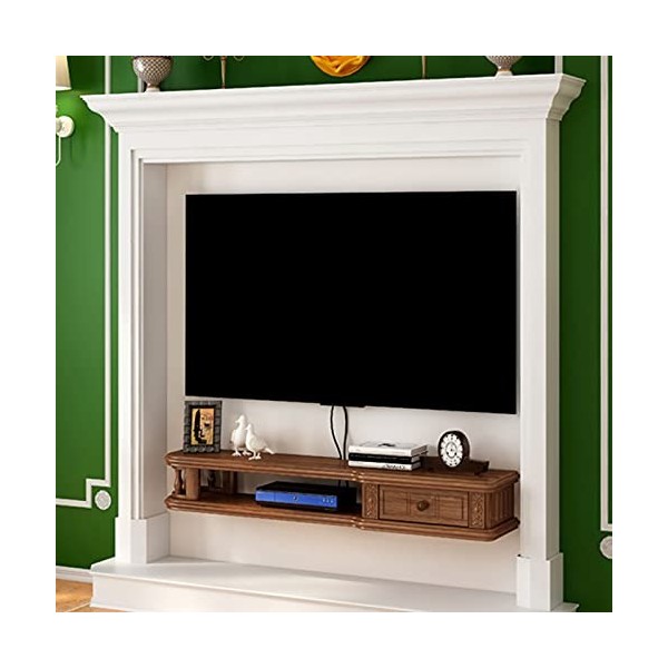 IBOWZ Meuble TV Suspendu Meuble TV Flottant Composant étagère Meuble TV Console multimédia Murale pour Lecteur DVD Console de