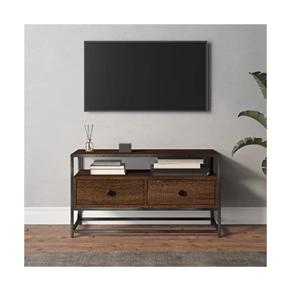 VEEKI Meuble TV, Meuble TV Suspendu, Meuble TV Industriel, Meuble TV Bois, Meuble Chambre, Convient pour Salon ou Chambre, ch